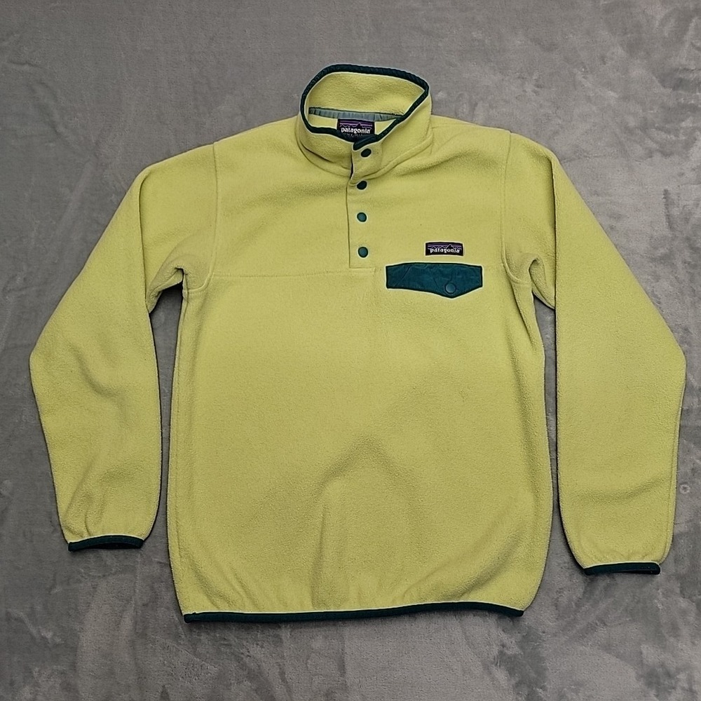 Patagonia Pullover Womens XS Green Synchilla Fleece Snap-T Lightweight Hiking